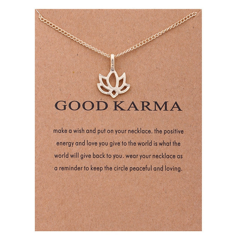 Fashion Jewelry Good Karma Happy Lotus Choker Necklace