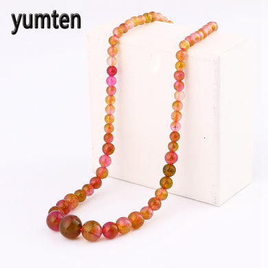 Fashion Jewelry Handmade Beads 10mm Multicolor Original design chalcedon necklace ethnic necklace Picasso Beads Necklace N061