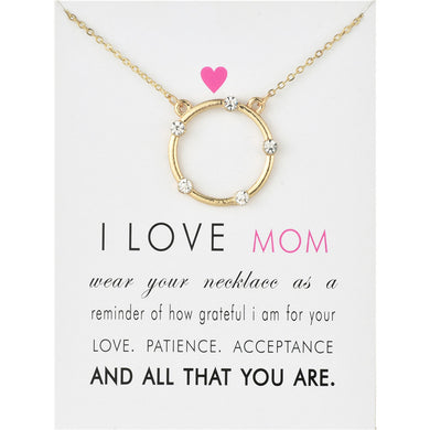 Gioielli di moda Collana con ciondolo con ciondolo I Love Mom Halo per donna 