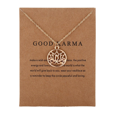 Fashion Jewelry New Arrived GOOD KARMA Buddha Lotus Pendant Necklace For Women Wholesale