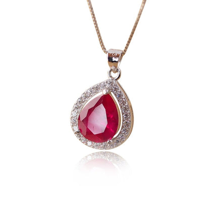 Ciondoli di gioielli di moda per collane Ciondolo ovale in pietra naturale di corindone rosso regalo per le donne Accessorio di tipo Inl 