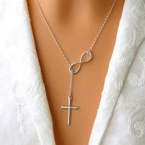 Fashion Jewelry Personality Bohemian 8 Character Necklace Infinite Chic Cross Pendant Long Chain Female Elegant Necklace