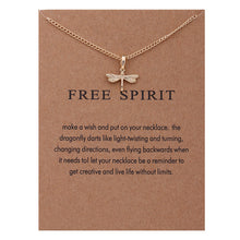 Carica l&#39;immagine nel visualizzatore di Gallery, Gioielli di moda Promemoria Spirito libero Collana con pendente a forma di libellula color oro 