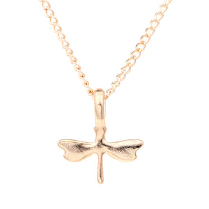 Gioielli di moda Promemoria Spirito libero Collana con pendente a forma di libellula color oro 