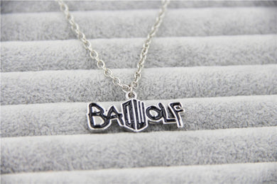 Fashion Jewelry Silver Charm DOCTOR WHO BADWOLF DW Logo Pendant With Lobster Clasp Chain Necklace