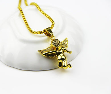 Fashion Jewelry Spread Your Wings And Charm Micro Angel Piece Necklace For Men And Women