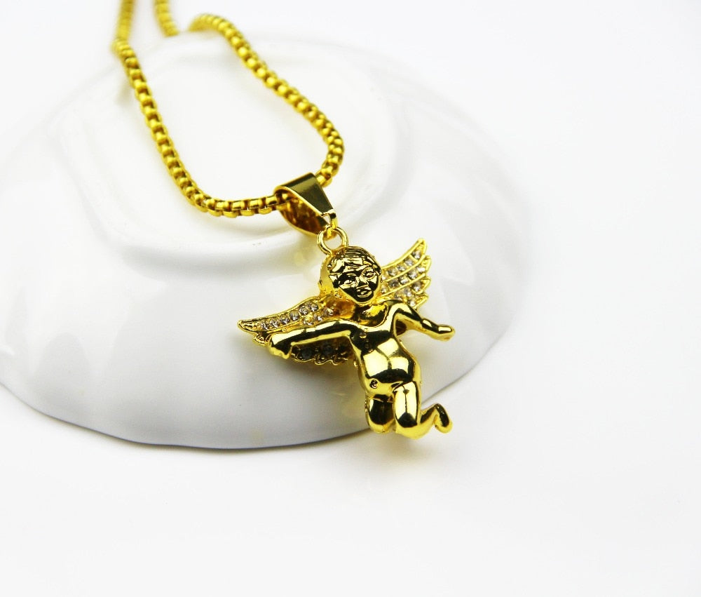 Fashion Jewelry Spread Your Wings And Charm Micro Angel Piece Necklace For Men And Women