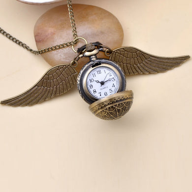 Fashion Jewelry Vintage Charm HP Snitch Wings Quartz Pocket Watch Necklace For Men And Women