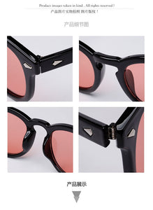 Johnny Depp Lemtosh Style Round Sunglasses Transparent Tint Ocean Lens Brand Design Show Sun Glasses Oculos De Sol 1932