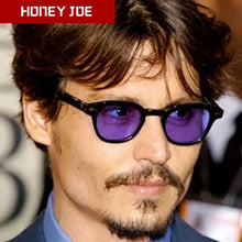 Load image into Gallery viewer, Johnny Depp Small Style Round Sunglasses Mens Womens Clear Tinted Lens Brand Design Party Show Sun Glasses Oculos De Sol