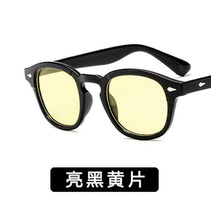 Johnny Depp Style Round Sunglasses Clear Tinted Lens Brand Design Party Show Sun Glasses Oculos De Sol