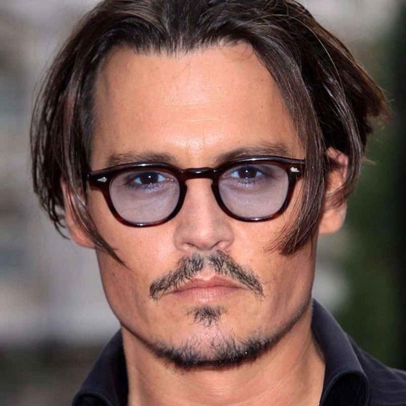 Johnny Depp Style Round Sunglasses Clear Tinted Lens Brand Design Party Show Sun Glasses Oculos De Sol
