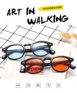 Johnny Depp Style Round Sunglasses Clear Tinted Lens Brand Design Party Show Sun Glasses Oculos De Sol