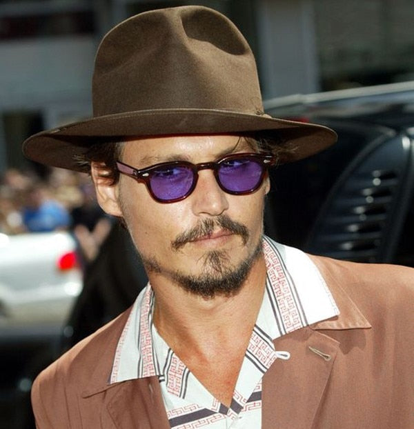 Johnny Depp Style Round Sunglasses Clear Tinted Lens Brand Design Party Show Sun Glasses Oculos De Sol