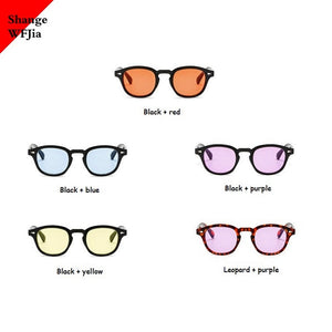 Johnny Depp Style Round Sunglasses Clear Tinted Lens Brand Design Party Show Sun Glasses Oculos De Sol UV400