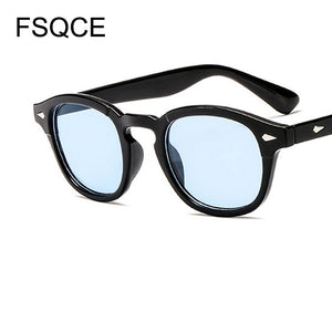 Johnny Depp Style Round Sunglasses Clear Tinted Lens Brand Design Party Show Sun Glasses Oculos De Sol