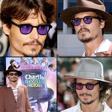 Load image into Gallery viewer, Johnny Depp Style Round Sunglasses Men Clear Tinted Lens Brand Design Party Show Sun Glasses For Male Blue Oculos De Sol