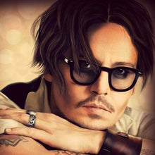 Load image into Gallery viewer, Johnny Depp Sun Glasses Men/Women Brand Design Flat lenses Party Show Eyewear Retro Rivet Style Round Oculos de sol Male