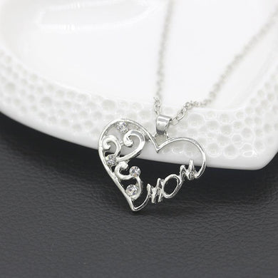 Fashion Korean Mother and Child Love Mom Crystal Pendant Necklace Mother's D Gifts Sweater Chain Necklaces For mother