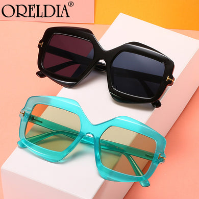 Ladies Sunglasses Square Big Frame Letter Glasses Trend Men's Gradient Lens Black Green Brown Sunglasses 2023 Hot