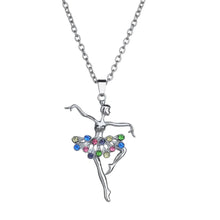 Load image into Gallery viewer, Fashion Lady Ballerina Pendant Necklace Rhinestone Charm Jewelry Xmas Gift