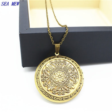 Collana da donna alla moda Rame Bronzo antico Argento/Oro Colore 44mm Collana rotonda con ciondolo con medaglione per donna Uomo ZX70 