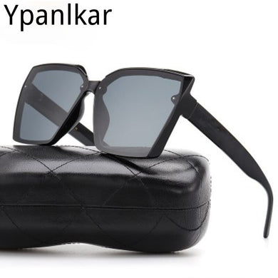 Large Frame Square Sunglasses Women 2023  Designer Trendy Letter Sun Glasses Female Classic Black Shades No Box