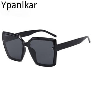 Large Frame Square Sunglasses Women 2023  Designer Trendy Letter Sun Glasses Female Classic Black Shades No Box