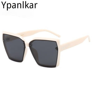 Large Frame Square Sunglasses Women 2023  Designer Trendy Letter Sun Glasses Female Classic Black Shades No Box