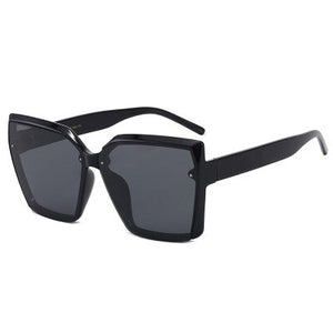 Large Frame Square Sunglasses Women 2023  Designer Trendy Letter Sun Glasses Female Classic Black Shades No Box