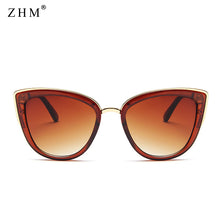 Load image into Gallery viewer, Leopard Cat Eye Sunglasses Lady Retro Gradient Sunglasses pc Metal Frame Classic Style Woman Sunglasses UV400