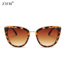 Load image into Gallery viewer, Leopard Cat Eye Sunglasses Lady Retro Gradient Sunglasses pc Metal Frame Classic Style Woman Sunglasses UV400