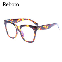 Load image into Gallery viewer, Leopard Eyeglasses Frames For Women Vintage Square Flower Female Glasses Frame Transparent Eyewear