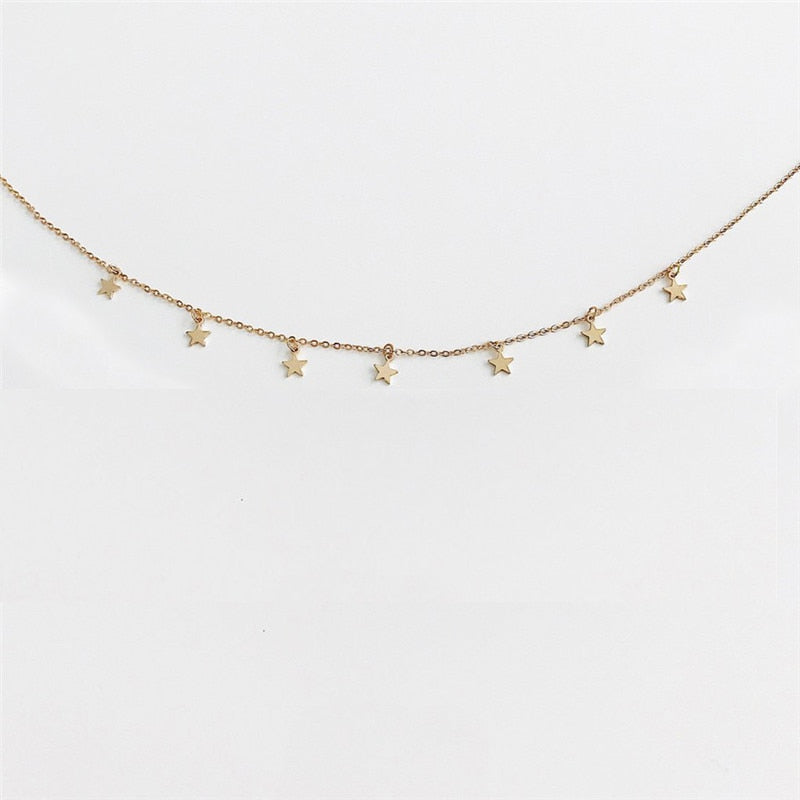Fashion Long Necklaces 2018 Summer New Bohemia Style Gold Silver Color Star Moon Necklace Women Boho Pendants Choker Jewelry G2