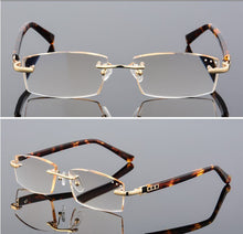 Load image into Gallery viewer, Designer Reading Glasses Rimless Diamond Cutting Frame Square Reader Glasses Men Women Presbyopia Anti-blue Light
