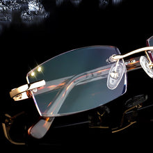 Load image into Gallery viewer, Designer Reading Glasses Rimless Diamond Cutting Frame Square Reader Glasses Men Women Presbyopia Anti-blue Light