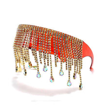 Load image into Gallery viewer, Full Diamond Tassel Sunglasses Men Colorful Glasses Crystal Design Steampunk Windproof Sun Glasses Women