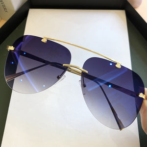 Metal Frame Gradient Pilot Sunglasses Women 2022 Retro Brand Designer Sunglasses Trending Female Shades UV400