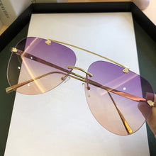 Carica l&#39;immagine nel visualizzatore di Gallery, Metal Frame Gradient Pilot Sunglasses Women 2022 Retro Brand Designer Sunglasses Trending Female Shades UV400