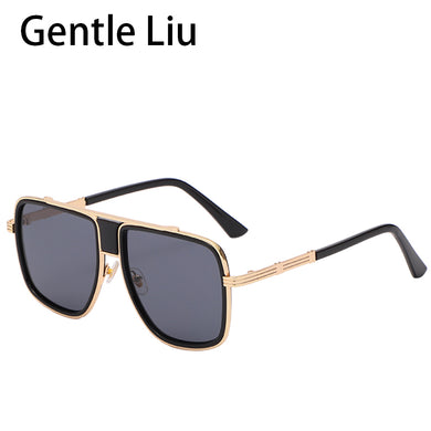Metal Square Sunglasses For Men's 2023 Oversized Retro Brand Designer Sun Glasses Women Vintage Eyeglasses UV 400