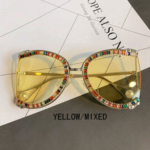 Load image into Gallery viewer, Rhinestone Oversized Sunglasses Women 2023 Brand Design Gradient Sun Glasses Bling Shades for Female Eyeglasses
