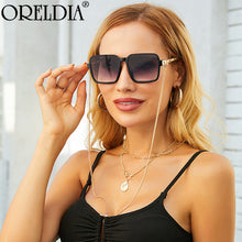 Load image into Gallery viewer, Square Sunglasses With Chain Women Brand Channel Trendy Square Sun Glasses Female Chic Eyewear UV400