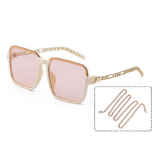 Load image into Gallery viewer, Square Sunglasses With Chain Women Brand Channel Trendy Square Sun Glasses Female Chic Eyewear UV400