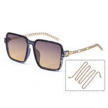 Load image into Gallery viewer, Square Sunglasses With Chain Women Brand Channel Trendy Square Sun Glasses Female Chic Eyewear UV400