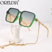 Load image into Gallery viewer, Square Sunglasses With Chain Women Brand Channel Trendy Square Sun Glasses Female Chic Eyewear UV400