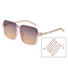 Load image into Gallery viewer, Square Sunglasses With Chain Women Brand Channel Trendy Square Sun Glasses Female Chic Eyewear UV400