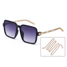 Load image into Gallery viewer, Square Sunglasses With Chain Women Brand Channel Trendy Square Sun Glasses Female Chic Eyewear UV400