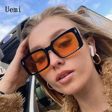Load image into Gallery viewer, Square Sunglasses Women Vintage Clear Yellow Shades Sun Glasses MenTrending Design Ladies Outdoor Eyewear UV400