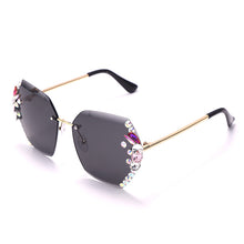 Load image into Gallery viewer, Sunglasses Bling Rhinestone Sun Glasses 2023 Women Vintage Rimless Rhinestone Sunglasses Shades Eyewear UV400
