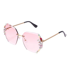 Load image into Gallery viewer, Sunglasses Bling Rhinestone Sun Glasses 2023 Women Vintage Rimless Rhinestone Sunglasses Shades Eyewear UV400